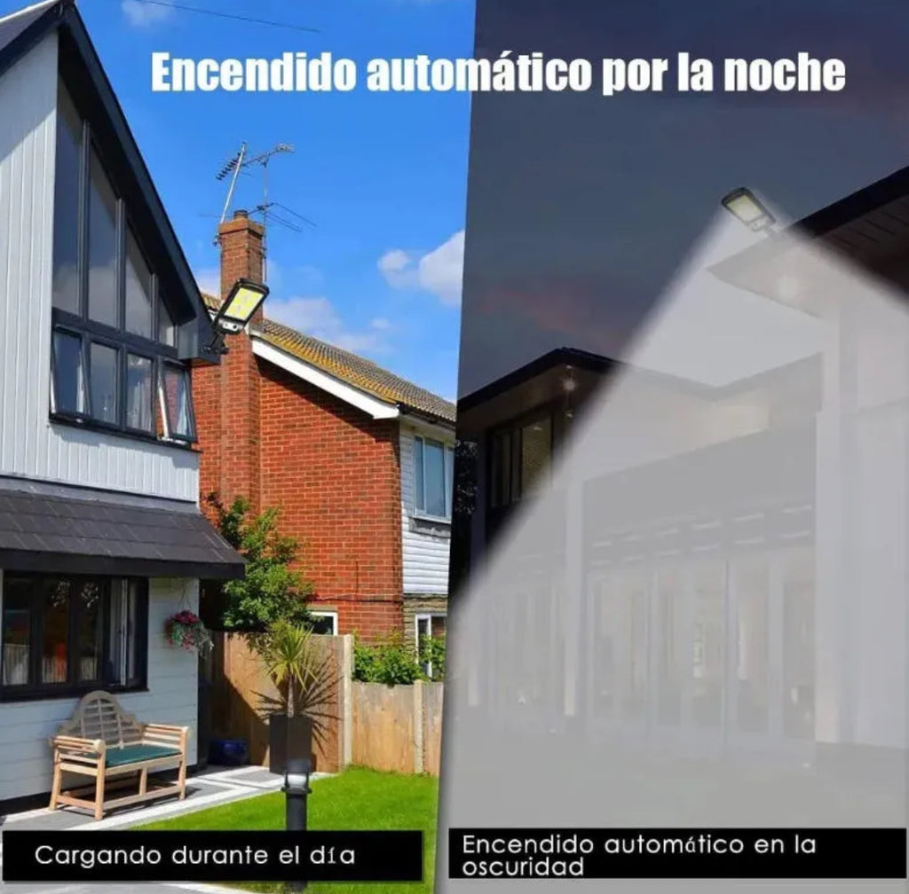 Pack de 3 Focos LED Solares para Exterior con Sensor de Movimiento y Control Remoto