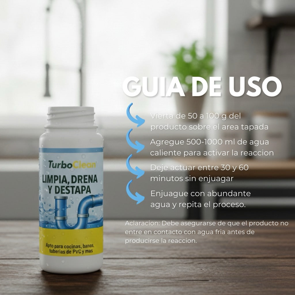 Pack 5 Unidades Polvo Destapador de Cañerías
