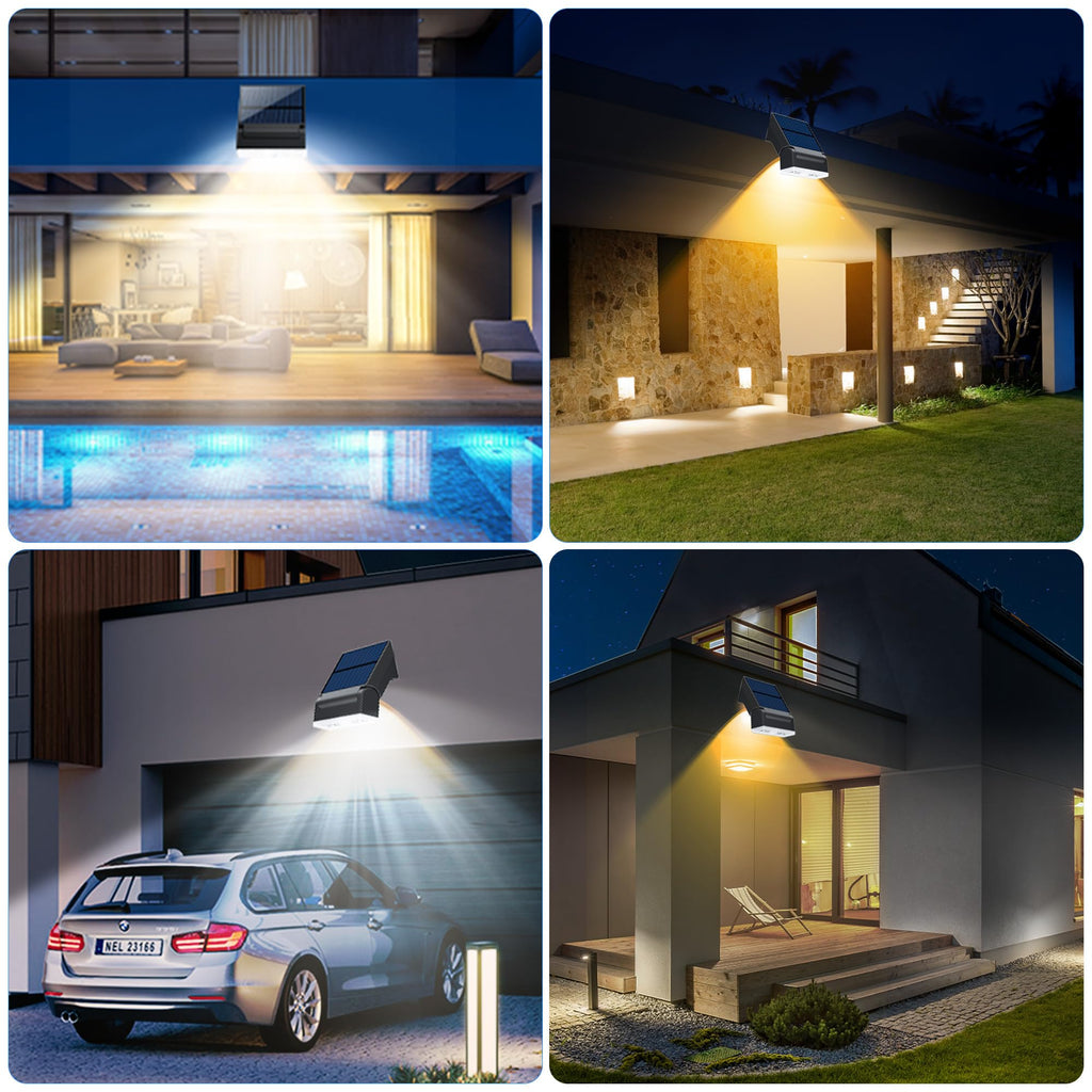 Pack de 3 Focos LED Solares con Sensor de Movimiento y Control Remoto