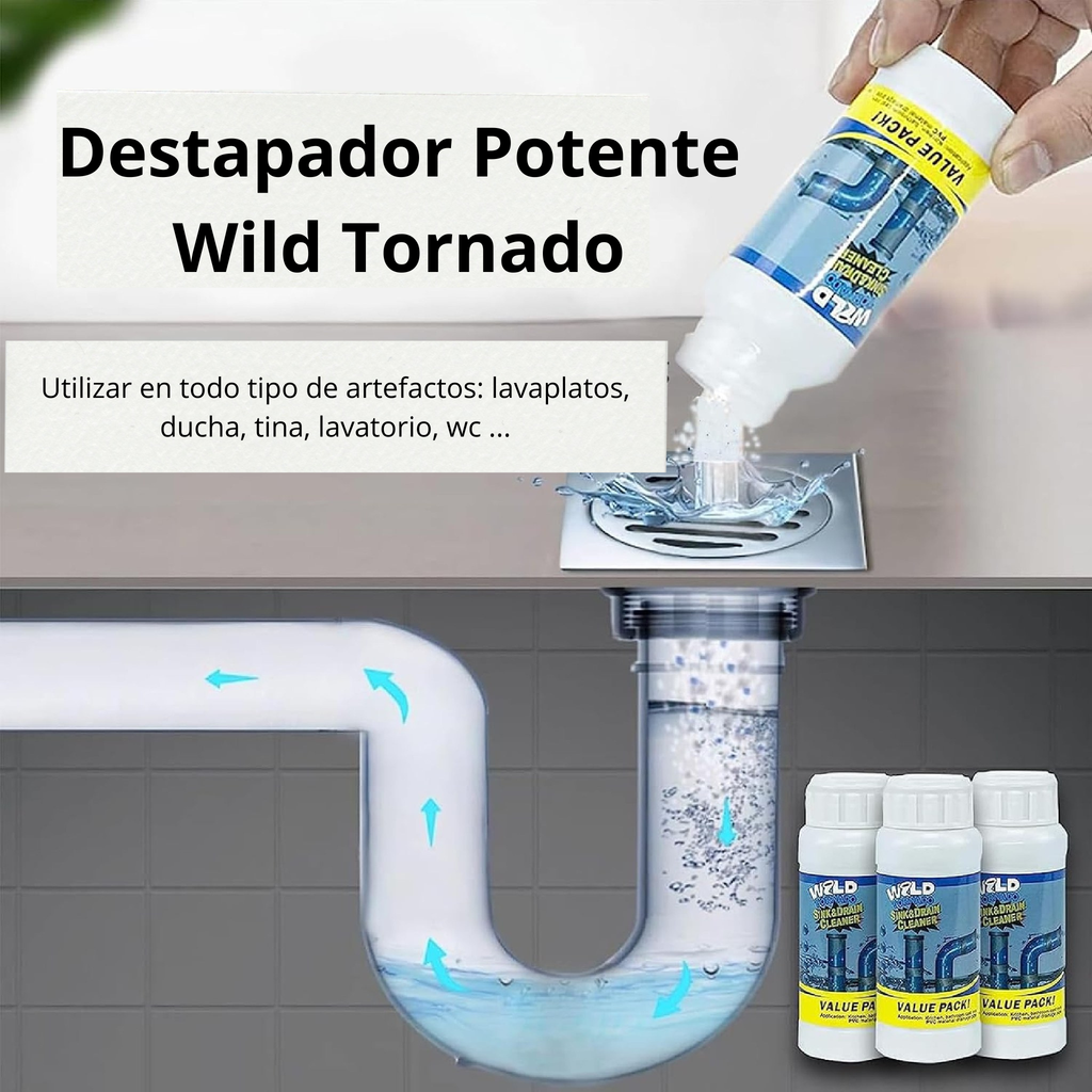 Pack 5 Unidades Polvo Destapador de Cañerías