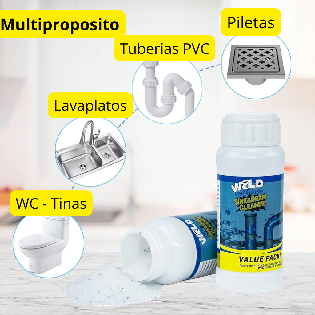 Pack 5 Unidades Polvo Destapador de Cañerías