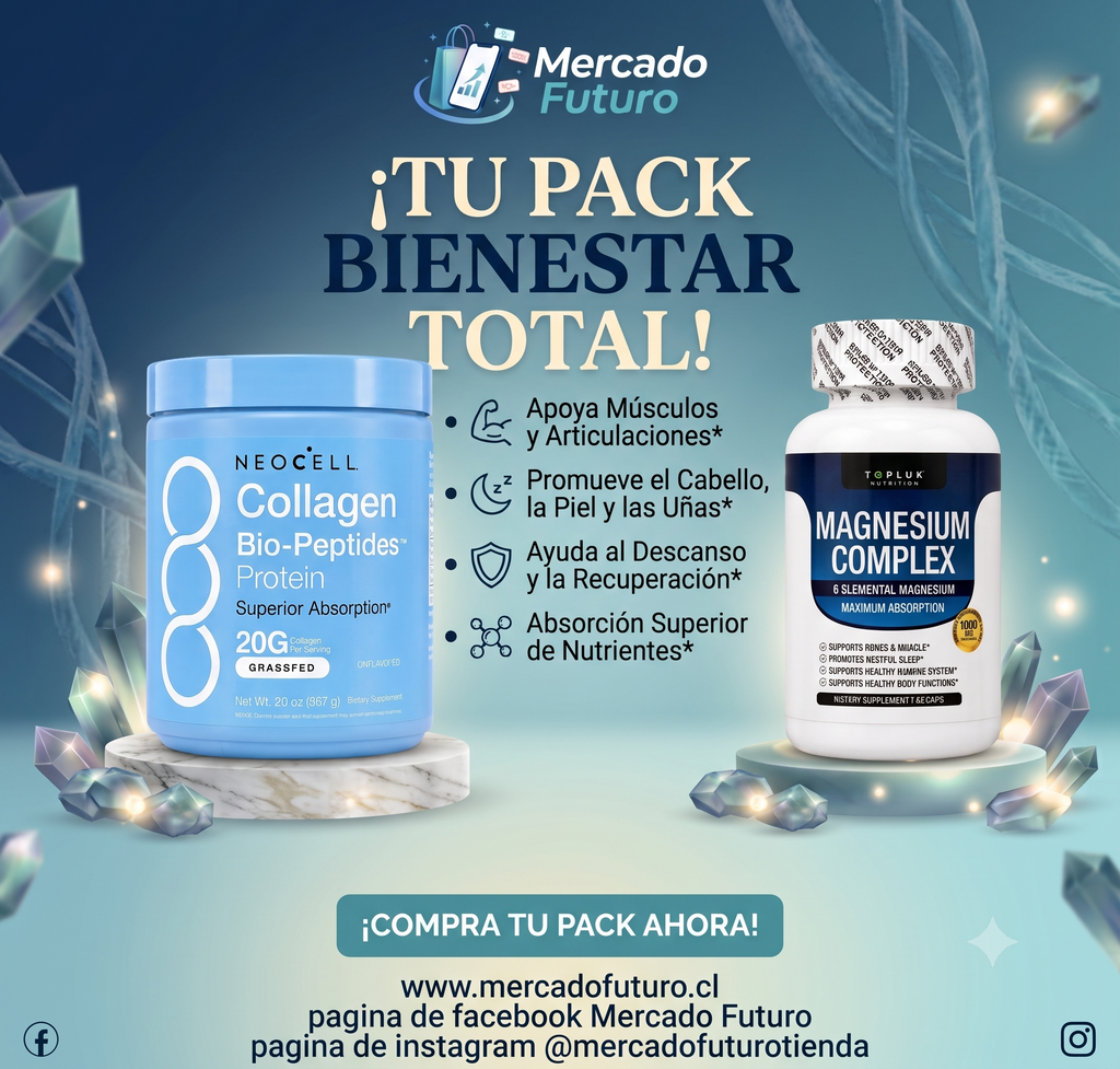 Pack Bienestar Total – Colágeno Neocell + Magnesium Complex Toplux
