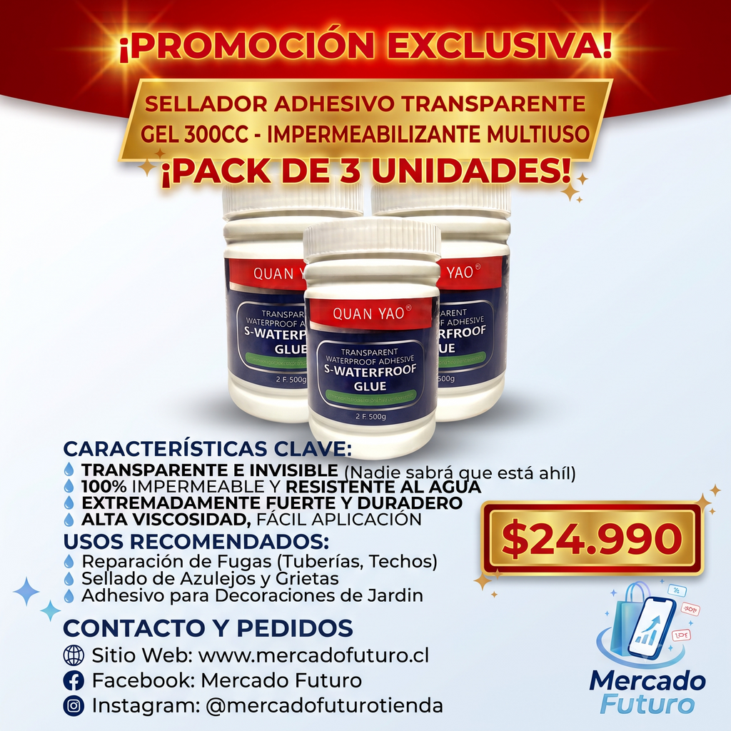 Pack x3 Adhesivo Transparente 300g