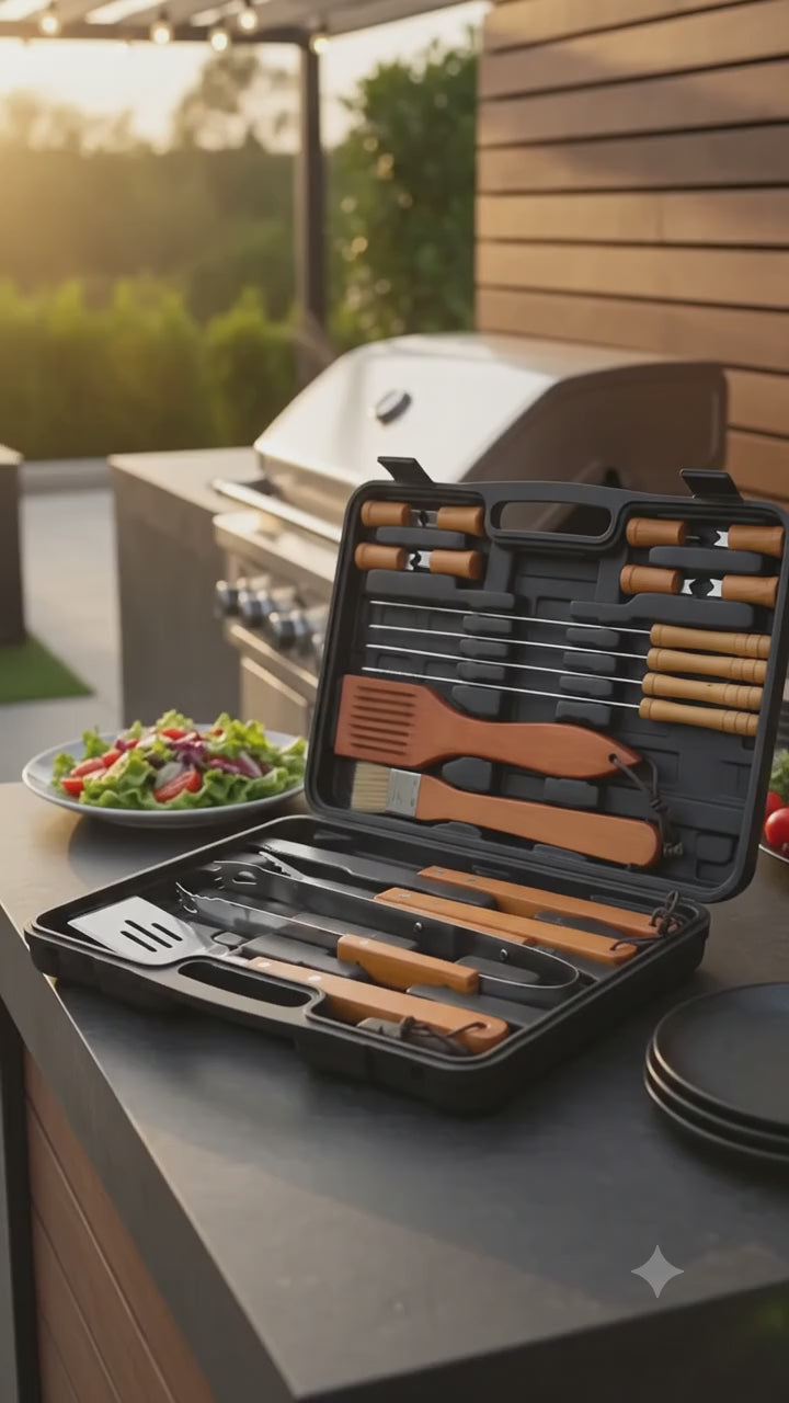 Set Parrilleros Asado Maleta 18 Piezas